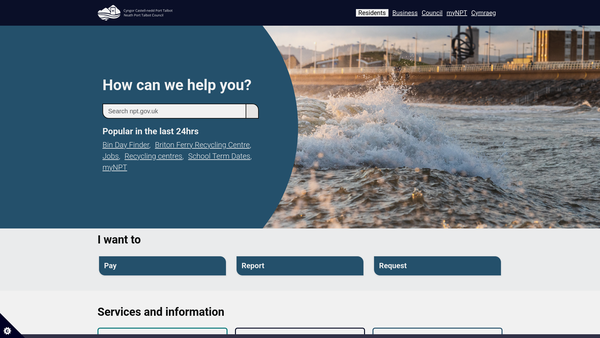 Screenshot of the Neath Port Talbot County Borough Council (Welsh Church Act Trust Fund) Scheme 1999 website