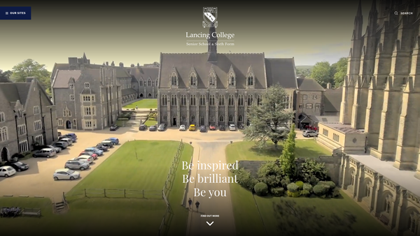 Screenshot of the Lancing College Limited website
