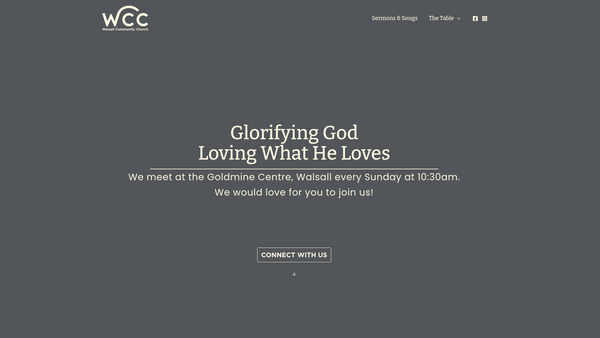 Screenshot of the Walsall Community Church website