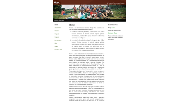 Screenshot of the Thea website