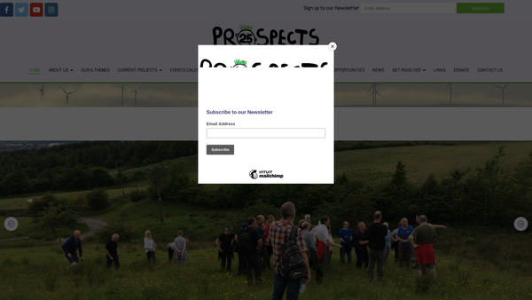 Screenshot of the The Prospects Foundation website