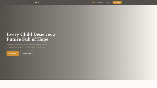 Screenshot of the Practical Compassion For Destitute Children website
