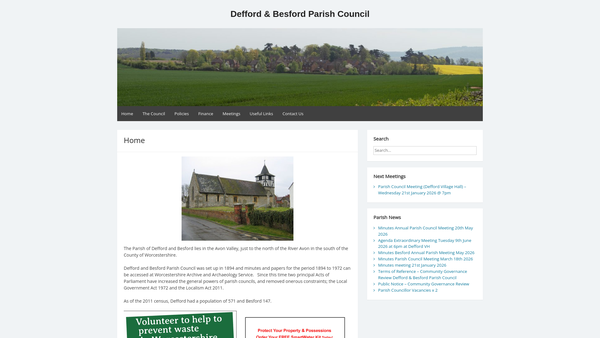 Screenshot of the Defford Millennium Green Trust website