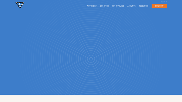 Screenshot of the Mission India website