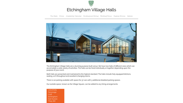 Screenshot of the Etchingham Trust For Sports And Recreation website
