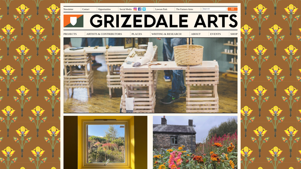Screenshot of the Grizedale Arts website