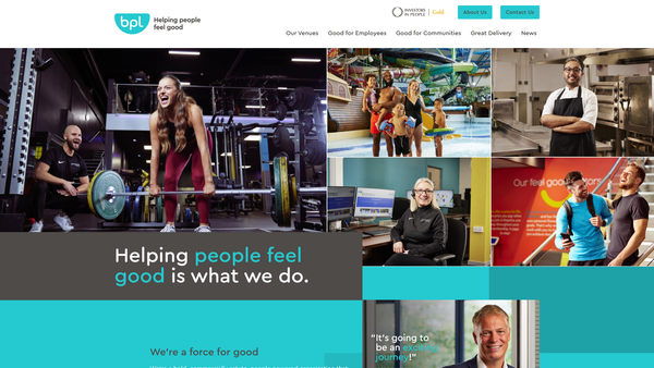 Screenshot of the Barnsley Premier Leisure website
