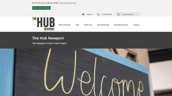 Screenshot of the Newport Youth Cafe Project website
