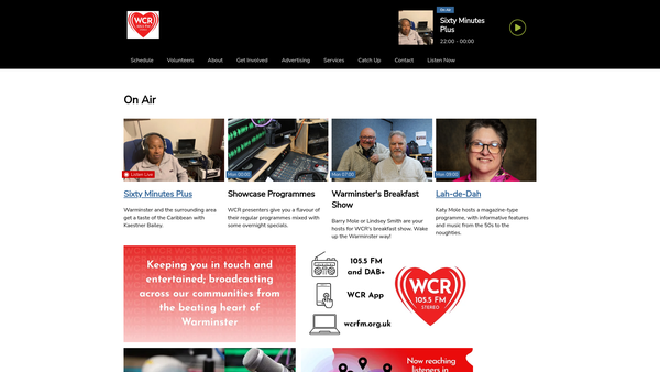 Screenshot of the Friends Of Wcr website
