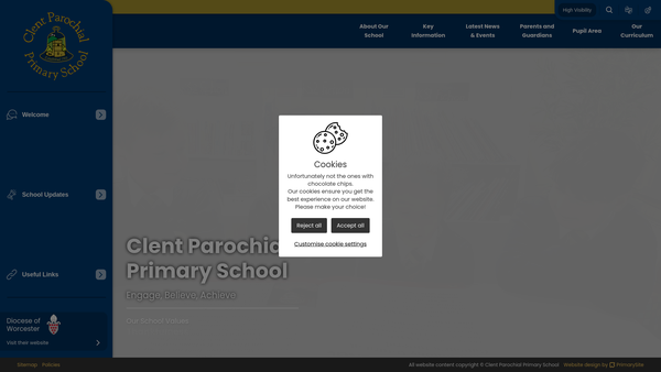 Screenshot of the Clent First School Parents Teachers & Friends Association website