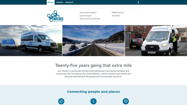 Screenshot of the Watbus website