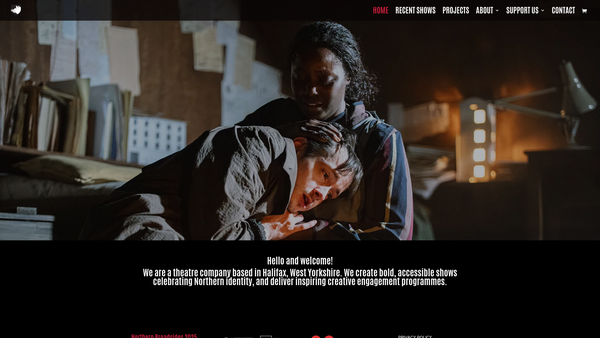 Screenshot of the Northern Broadsides Theatre Company website