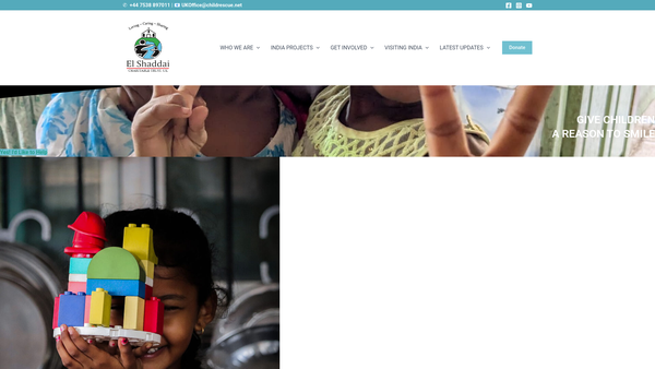 Screenshot of the El Shaddai Charitable Trust Limited website