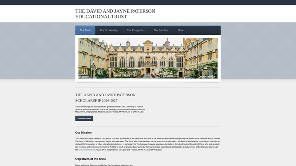 Screenshot of the The David And Jayne Paterson Educational Trust website