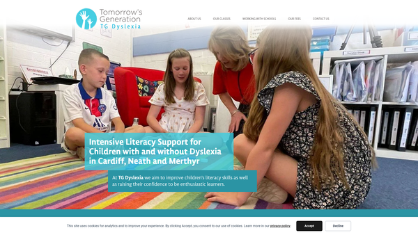 Screenshot of the Tomorrow's Generation website