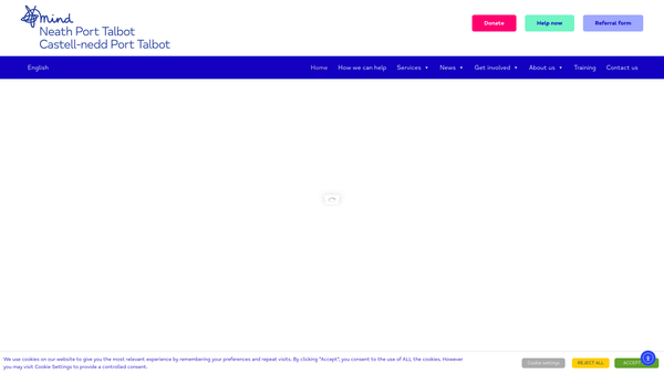 Screenshot of the Neath Port Talbot Mind Association website