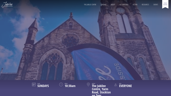 Screenshot of the Jubilee Church Teesside website