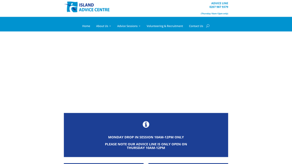 Screenshot of the Island Advice Centre website