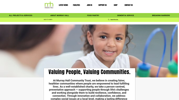 Screenshot of the Murray Hall Community Trust Limited website
