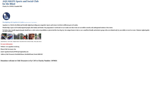 Screenshot of the Aquabats Sports And Social Club For Visually Impaired People website