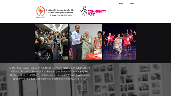Screenshot of the Ekta Project website