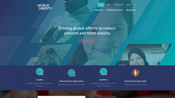 Screenshot of the World Obesity Federation website