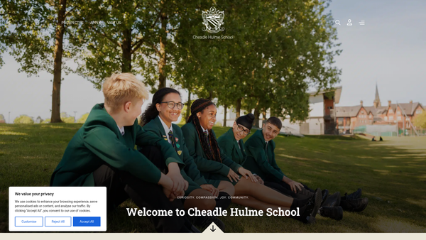 Screenshot of the Cheadle Hulme School website