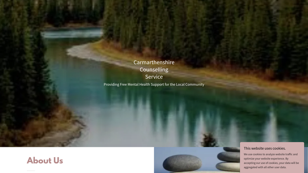 Screenshot of the Carmarthenshire Counselling Service website