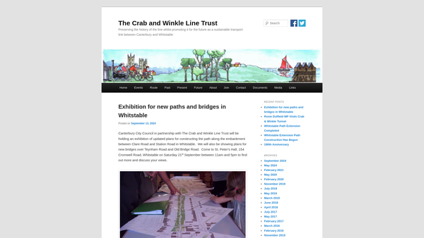 Screenshot of the The Crab And Winkle Line Trust website