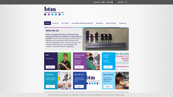 Screenshot of the Bradford Talking Magazines Ltd website