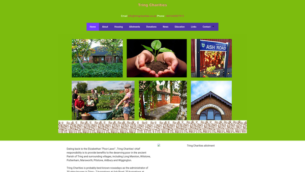 Screenshot of the Tring Charities Millennium Education Foundation website