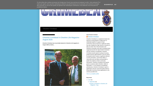 Screenshot of the Cheshire Crimebeat website