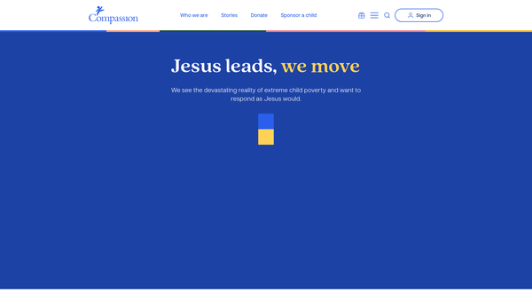 Screenshot of the Compassion UK Christian Child Development website