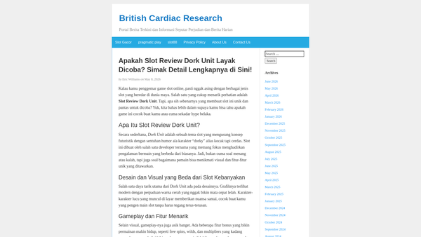 Screenshot of the British Cardiac Research Trust website