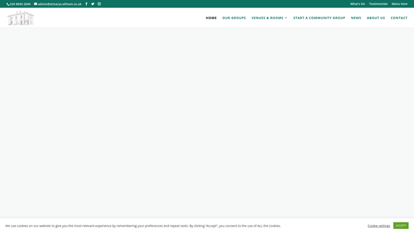 Screenshot of the St Mary's Eltham Community Centres Association website