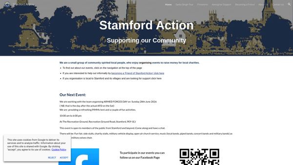Screenshot of the Stamford Action Community Chest Trust Fund website