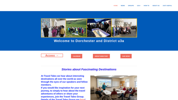 Screenshot of the The Dorchester And District U3A website