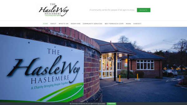 Screenshot of the The Haslemere And District Community Centre website