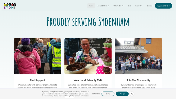 Screenshot of the Sydenham Neighbourhood Initiatives Limited website
