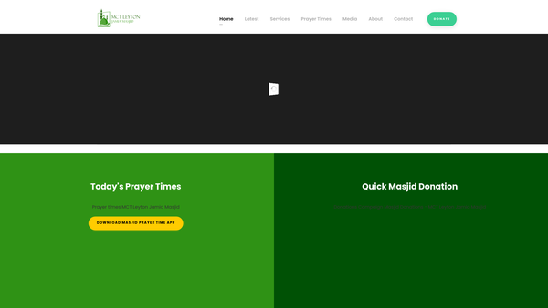 Screenshot of the Muslim Community Trust website