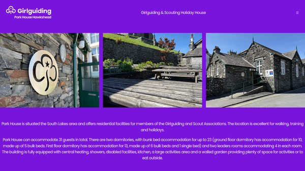 Screenshot of the The Park House Trust website