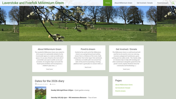 Screenshot of the Laverstoke And Freefolk Millennium Green Trust website