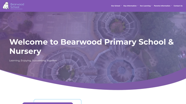 Screenshot of the Bearwood Primary And Nursery School Parents Staff And Friends Association website