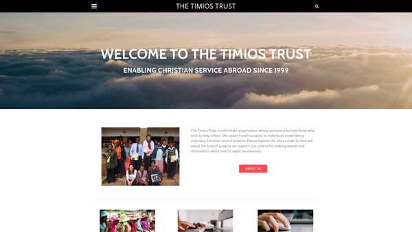 Screenshot of the The Timios Trust website