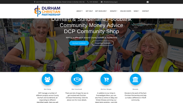 Screenshot of the Durham Christian Partnership website