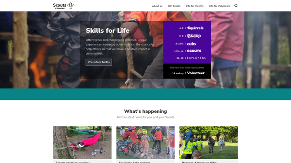 Screenshot of the 1st Henfield Scout Group website