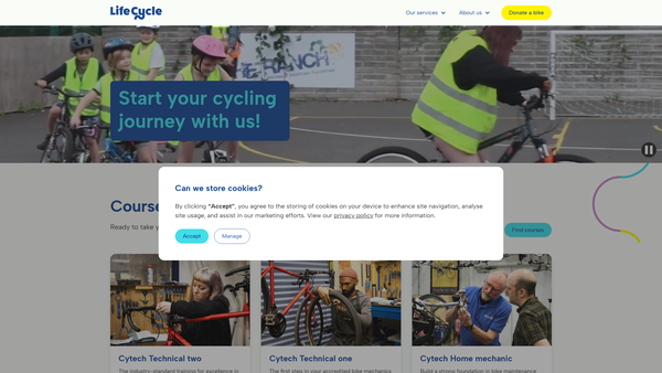 Screenshot of the Life Cycle website