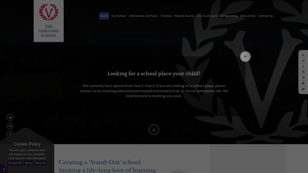 Screenshot of the The Friends Of The Vineyard School website