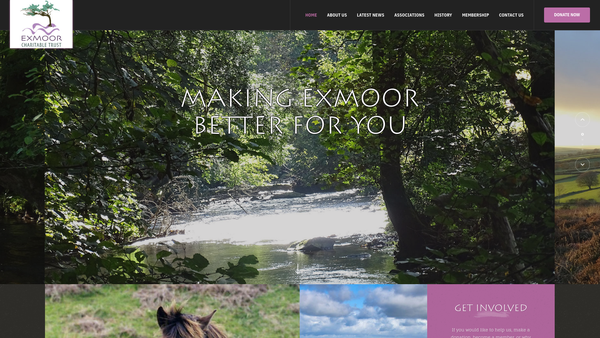 Screenshot of the Exmoor Trust website