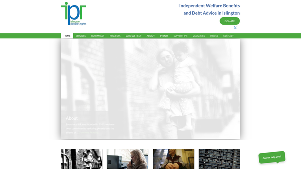 Screenshot of the Islington People's Rights website